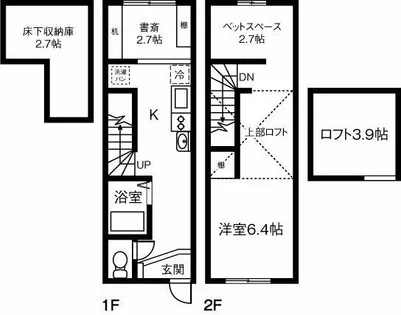 ハーベスト【D103号室】の間取り