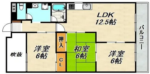 クレストコート【3階】の間取り