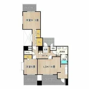 ビレッジアール大淀南【8階】の間取り