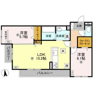 パサログランデ賑町【1階】の間取り