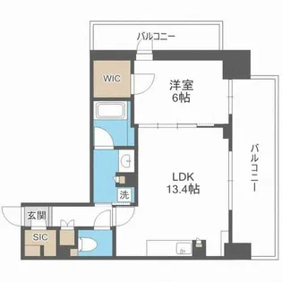 ザ・パークハビオ天満橋【9階】の間取り