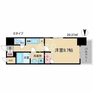 エスリード大阪天満宮【8階】の間取り