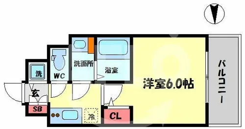 エスリード大阪梅田リュクス【8階】の間取り