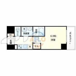 エスリードレジデンス梅田マークス【6階】の間取り