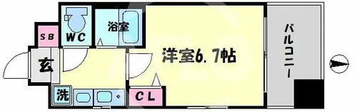 エステムコート大阪城北天満の杜【5階】の間取り