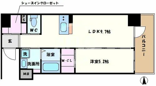 ファーストフィオーレ梅田イースト【8階】の間取り