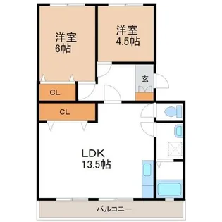 メゾンホワイトハウス【202号室】の間取り