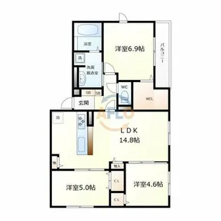 クラシスト新今里【1階】の間取り