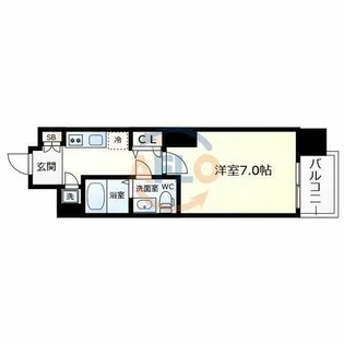 アドバンス上町台ラシュレ【10階】の間取り