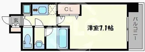 アドバンス難波南シャルム【11階】の間取り