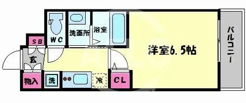 クリスタルグランツ難波WEST【10階】の間取り