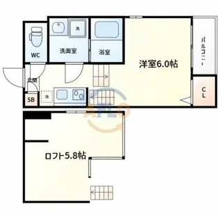 セゾン関目高殿【2階】の間取り