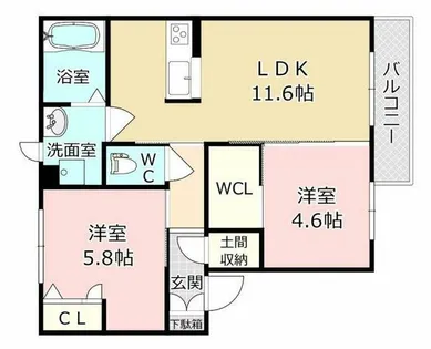 Solana Garden(ソラーナガーデン)A棟【2階】の間取り