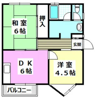 いかはなハイツB棟【4階】の間取り
