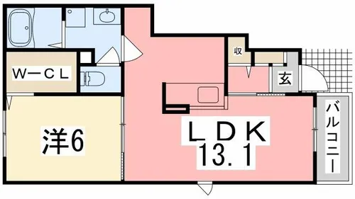 オリーブ大津【1階】の間取り
