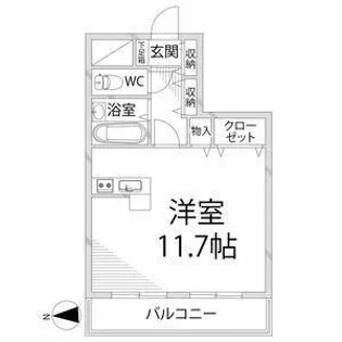 ラ・パルフェ・ド・アフェール【202号室】の間取り