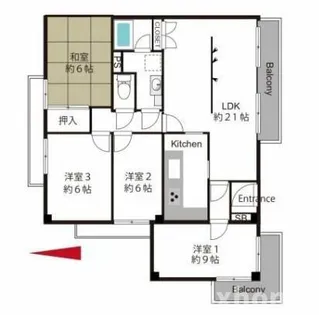 ラジュニール春日丘【1階】の間取り