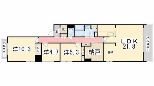 キャッスルコート飯田【401号室】の間取り