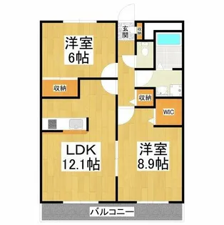 アンプルールクラージュスールⅡ【1階】の間取り