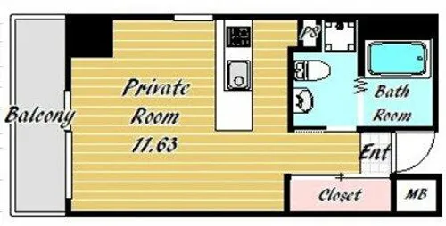 シーズ・アパートメント中之島【2階】の間取り