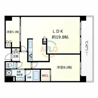 ザ・パークハウス中之島タワー【26階】の間取り