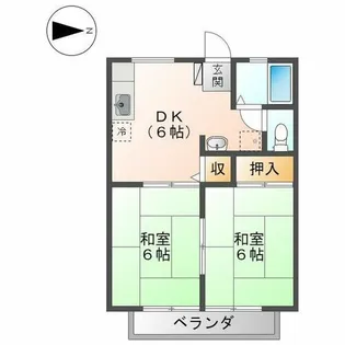 サンシティー三ツ井【203号室】の間取り