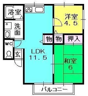 イーストフィールド2【102号室】の間取り