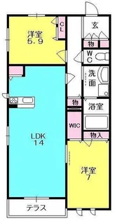 Le Ciel Shukugawa【102号室】の間取り