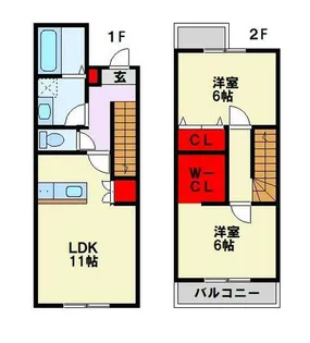 グランスタ馬場山D棟【1階】の間取り