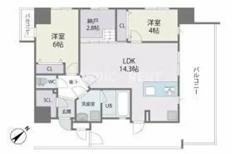 MODERN ASPIRATION平尾駅前【4階】の間取り