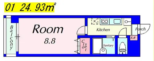 ハウスセゾン朱雀大路【7階】の間取り