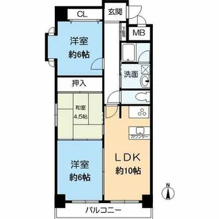 HACHIBUSE六甲【4階】の間取り
