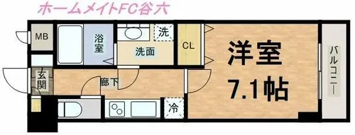 S-RESIDENCE Hommachi Marks【15階】の間取り