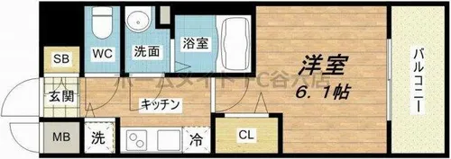 ララプレイス大阪城公園ヴェルデ【8階】の間取り