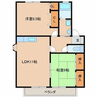 サンウイング A棟【201号室】の間取り