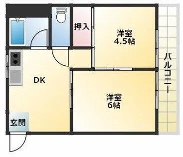 OK平野ハイツ【3階】の間取り