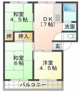 上高丸厚生年金住宅1号棟【3階】の間取り