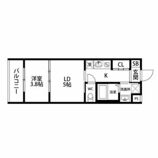 レシオス京都西院【1階】の間取り