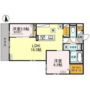 モンテゾーロ西田辺【2階】の間取り