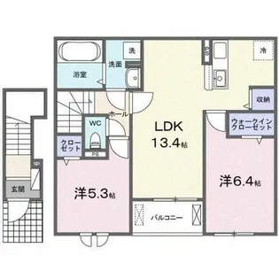 ピュアブルーム【2階】の間取り
