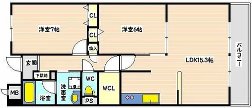 パレスマイセン【1階】の間取り