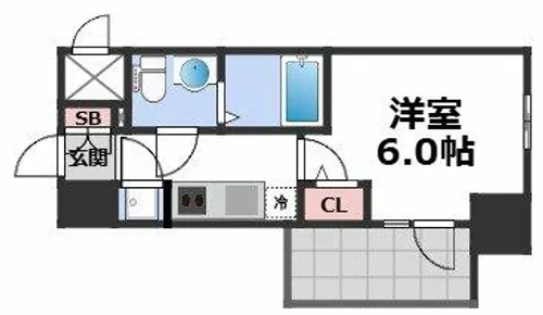 エスリード天王寺町北【11階】の間取り