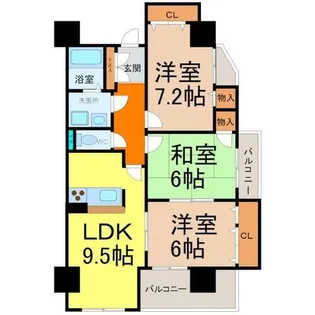 サムティイースト白壁【9階】の間取り