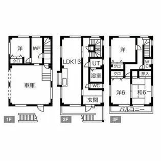 愛知県清須市西枇杷島町小田井1丁目【一戸建】の間取り