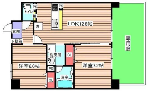 クラヴィエ西梅田【6階】の間取り