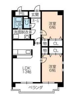シャモニー横井【3階】の間取り