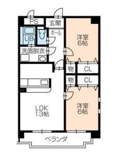 シャモニー横井【3階】の間取り