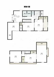 愛知県豊橋市大岩町字北山【一戸建】の間取り