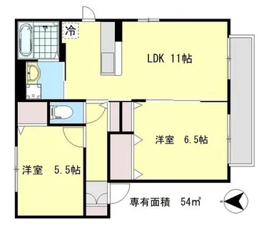 センプレ ヴェルデ【1階】の間取り