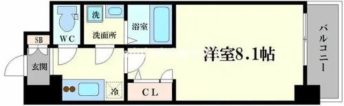 エスリードレジデンス弁天町グランデ【2階】の間取り